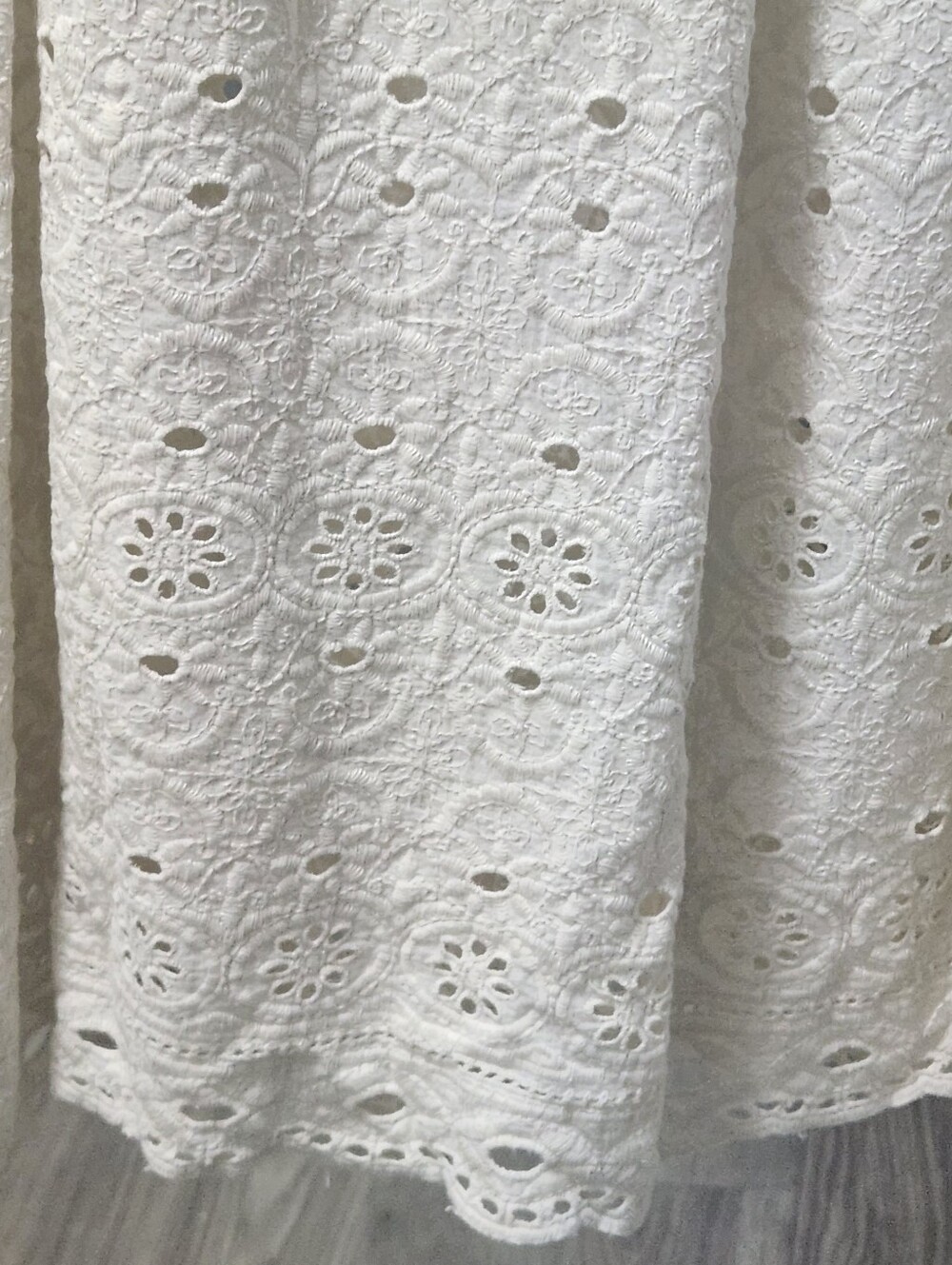 NAOO Romantic Boho Eyelet Maxi Dress Smocked Off Shoulder M - Picture 13 of 13